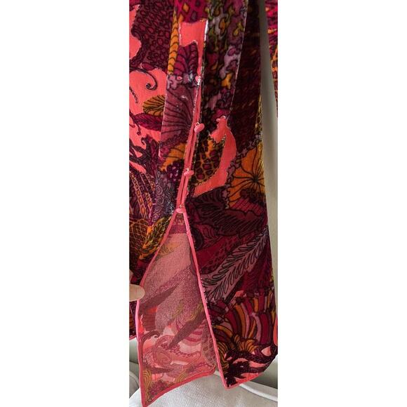 Mary J Bruno Colorful Tunic Silk Mixed Print Top Size Small Velvet Artsy Boho - Picture 10 of 11